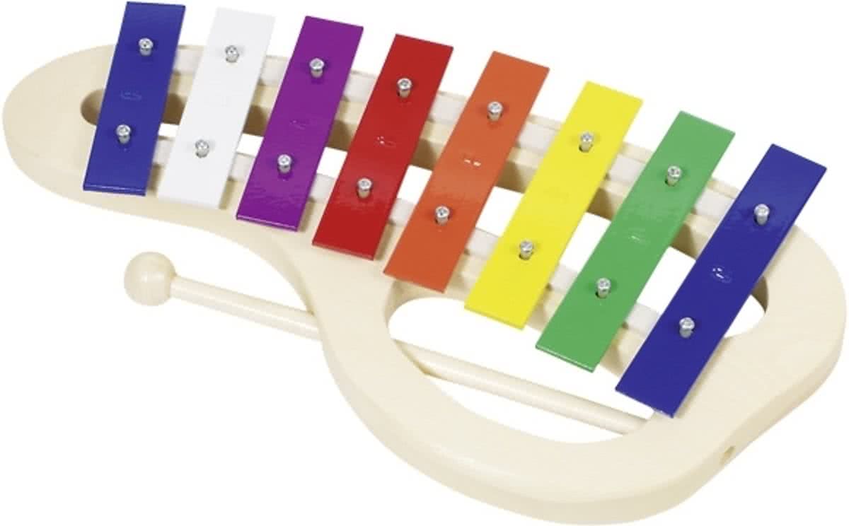 XYLOFOON hout L31,5cm, met 8 tonen, metaal, in doosje, 6+