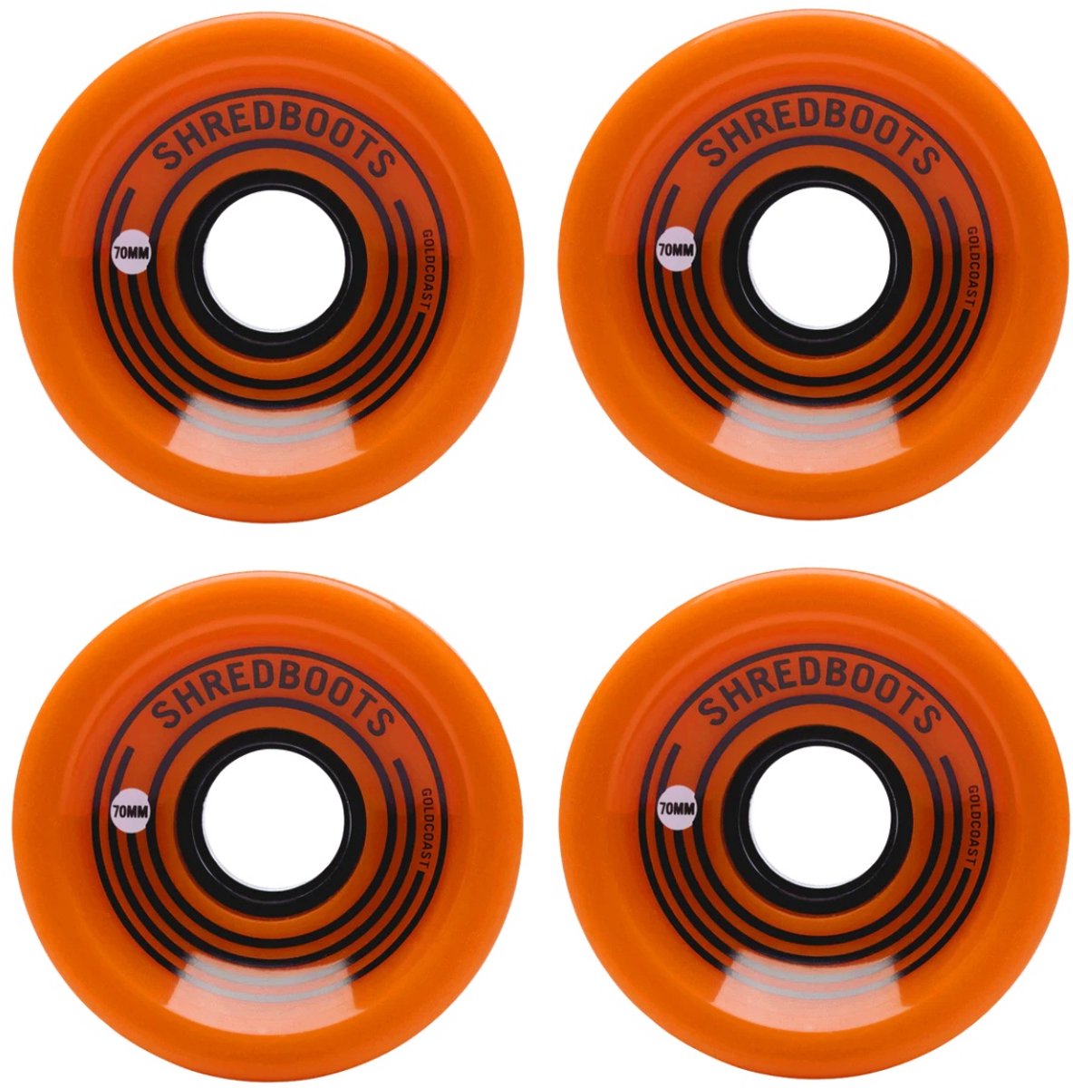 Goldcoast Shredboots 70 mm 85A longboard wielen Oranje 4-Pack