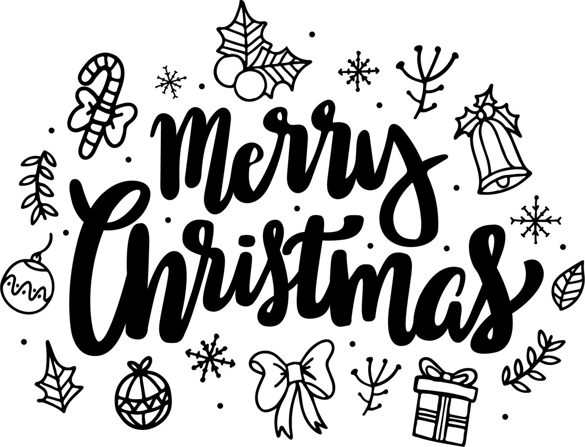 Kerst - sticker - Merry Christmas! - 29x38 cm - kerstversiering - kerst stickers - kerstdecoratie voor binnen - stickers volwassenen - stickers - raamstickers kerst - 1 stuks - zwart