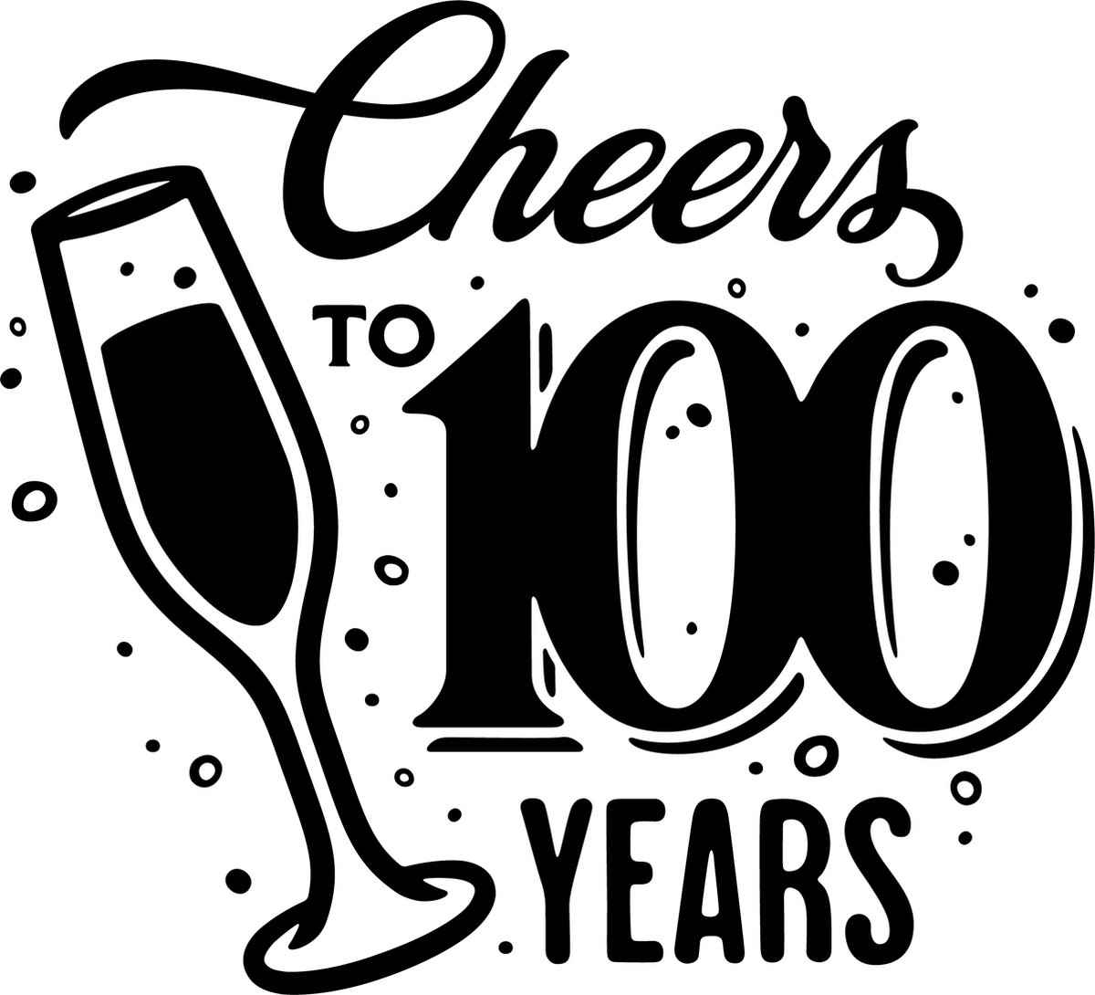 Sticker - Cheers to 100 years - 30x30cm - wit - 1 stuks - stickers - verjaardag - verjaardag decoratie - verjaardag versiering - feest - feest versiering - feestartikelen - raamstickers - raamsticker - Stickers volwassenen