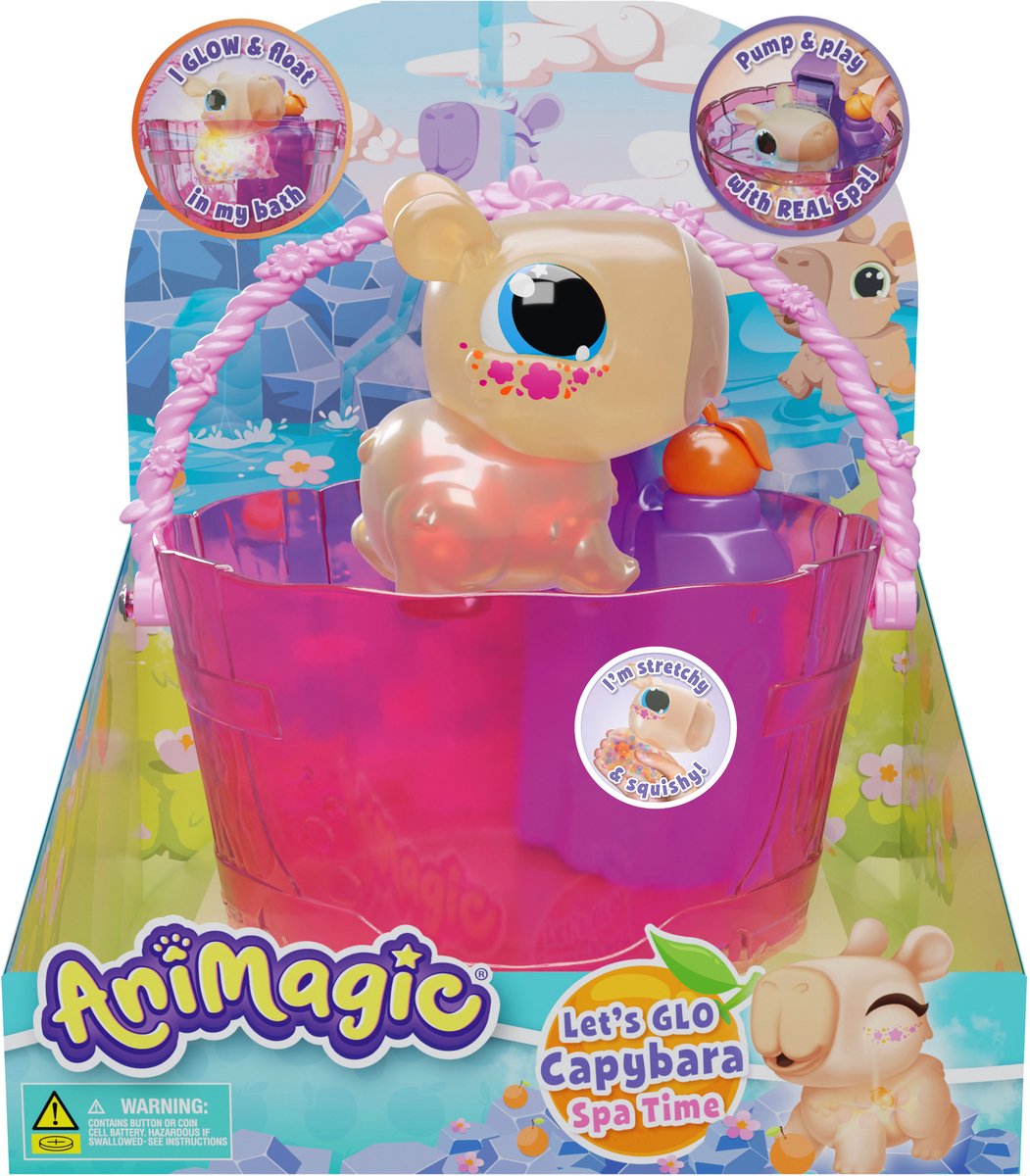 Animagic Let’s Glo Capybara Spa Time - Speelfiguur - Met Waterval
