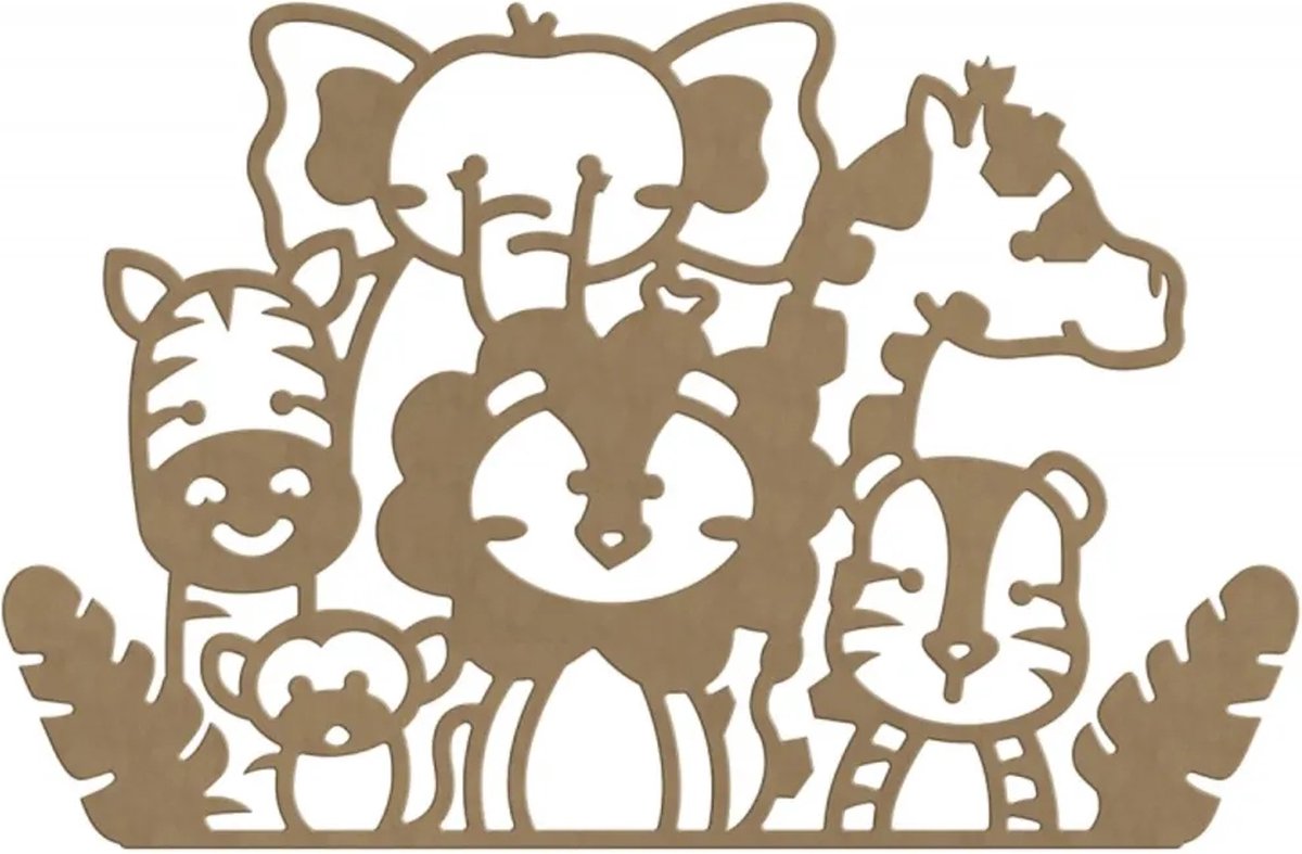 Gomille - MDF Figuur - Savanne Dieren - 53 cm