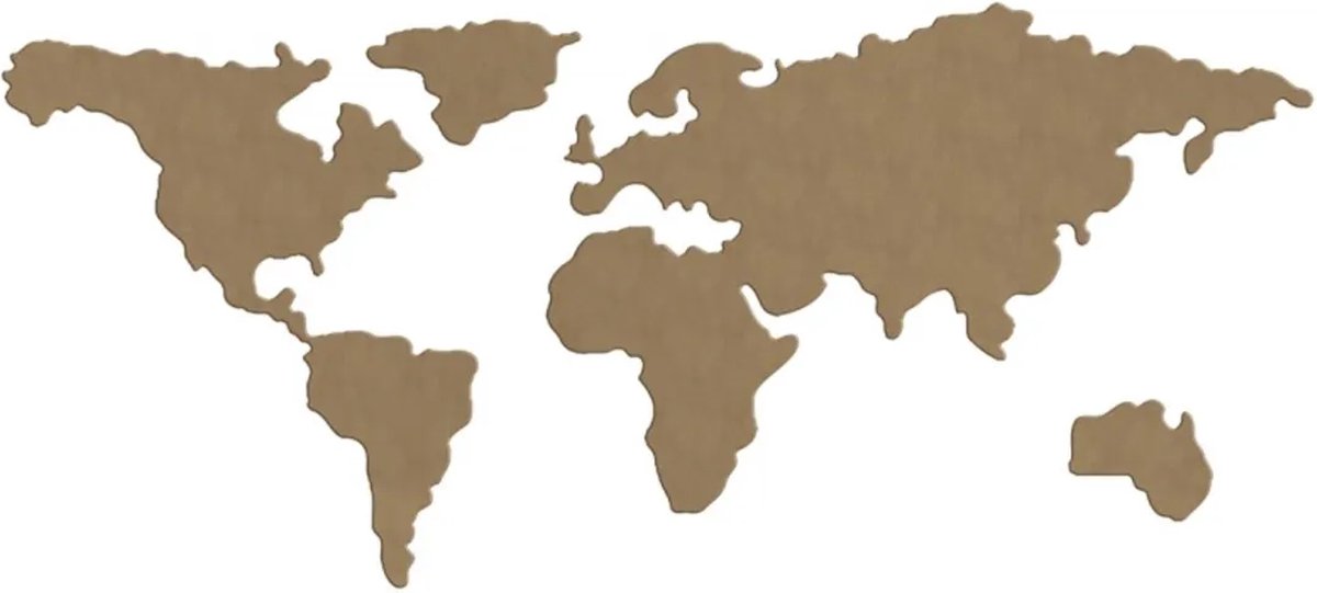 Gomille - MDF Figuur - Wereld Kaart - 57 cm