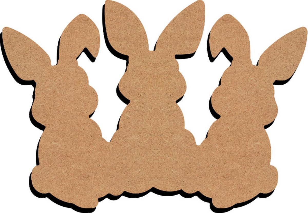Gomille MDF figuur konijn knutseldecoratie 26 cm creatief.