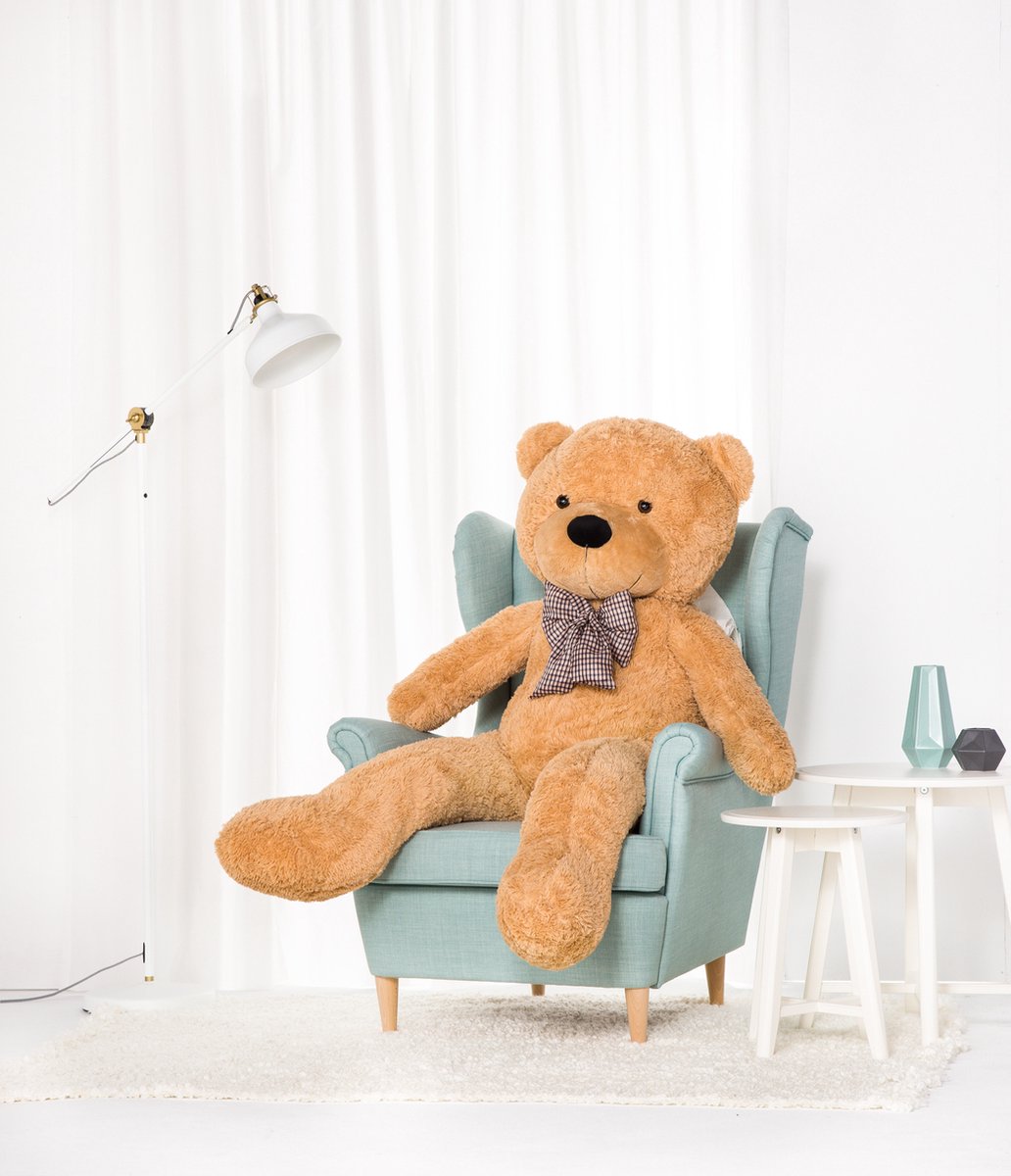 Knuffelbeer - Teddybeer - Knuffel - XXL 160 cm - Knuffel beer - Teddy beer - Teddybeer XXL - Super groot - Grote Knuffelbeer - Mega Teddy Beige - Gomoor