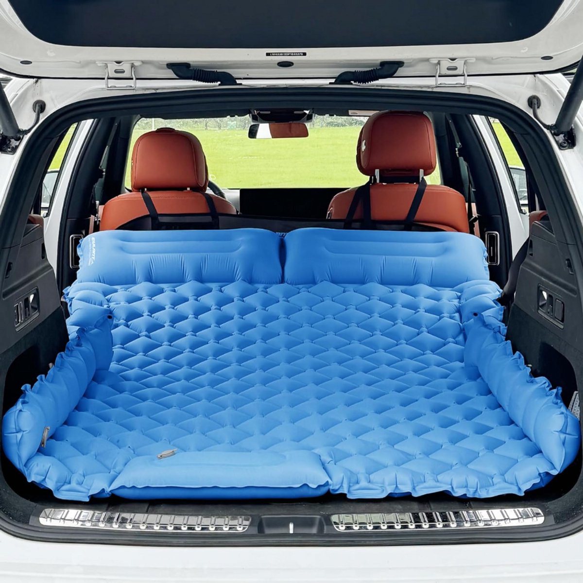 Goodivery ® - Luchtbed - Opblaasbare automatras met voetpomp - Luchtbed voor SUV MPV - 183 x 131 x 7 cm - Blauw