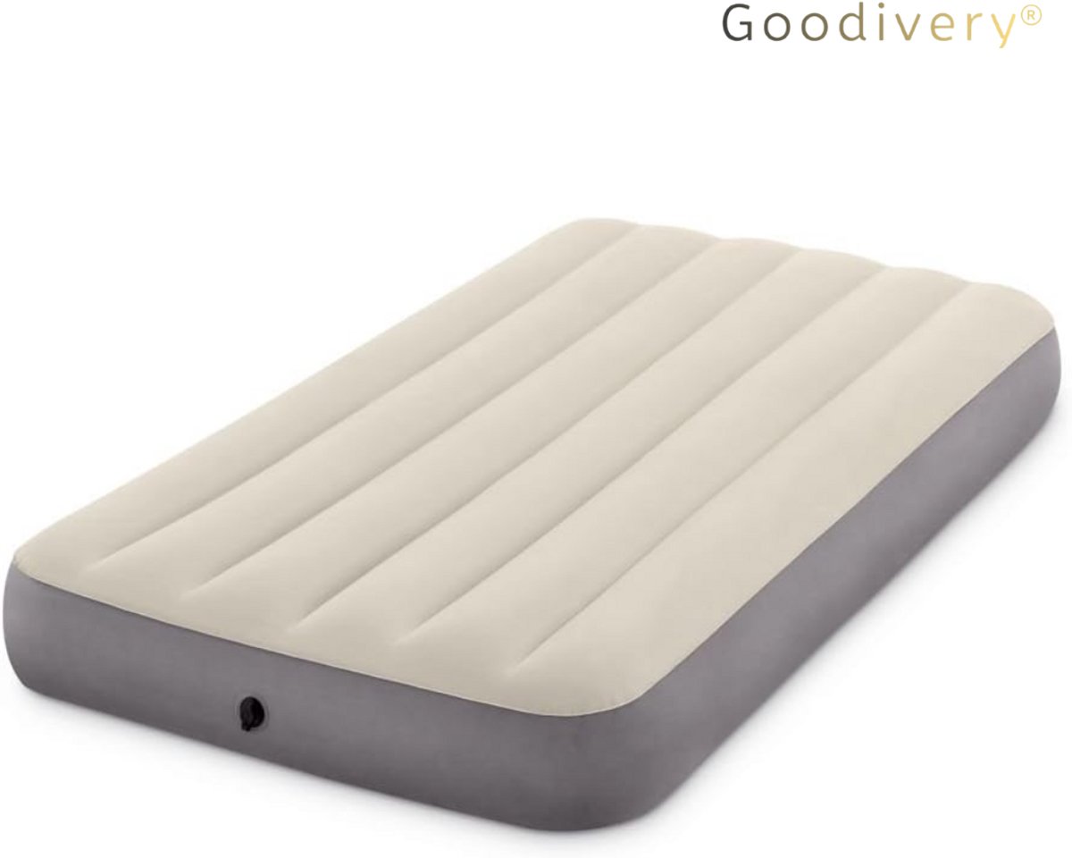Goodivery ® - luchtbed - Eenpersoons hoog luchtbed, 1-persoons, 99 cm x 191 cm x 25 cm - Veelkleurig