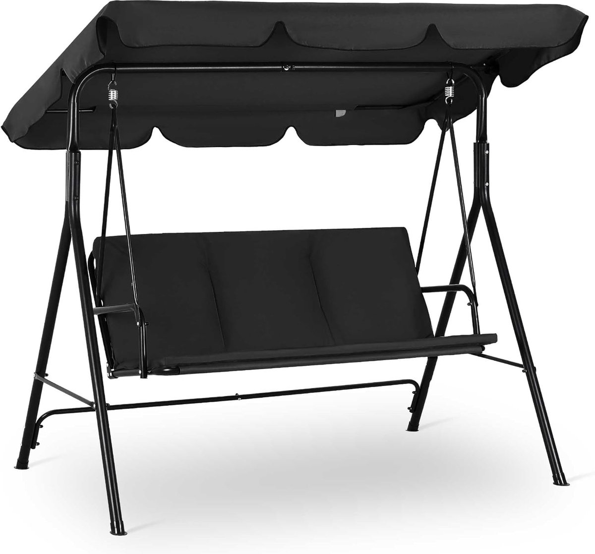   ® Comfortabele 3-Zits Tuinschommel met Verstelbaar Zonnescherm voor Buiten