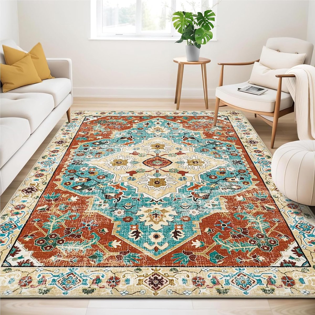 Goodivery ® Elegante Vintage Oosterse Vloerkleed voor Woonkamer, Slaapkamer en Eetkamer, 160 x 230 cm