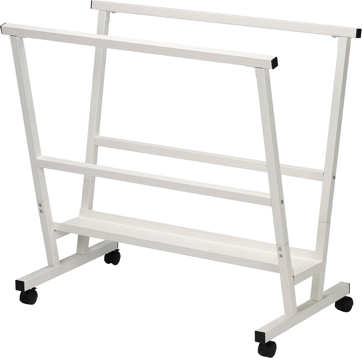 Goodivery ® Metalen Opbergrek met Wieltjes voor Kunstwerken en Posters, Wit