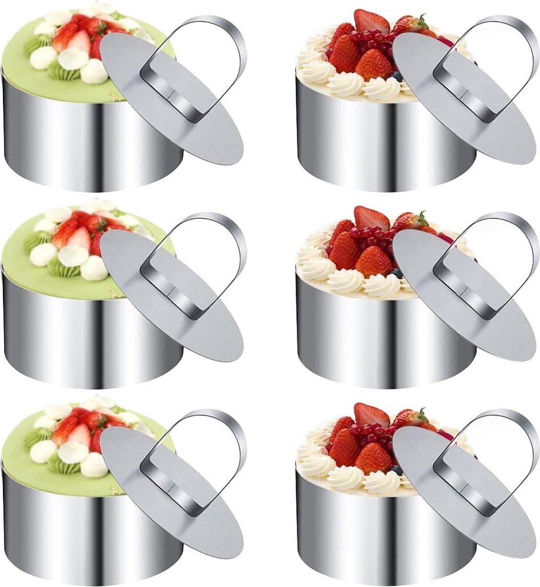 Goodivery ® Mooie Set van 6 Ronde Dessert- en Voedselringen voor Creatieve Keukencreaties