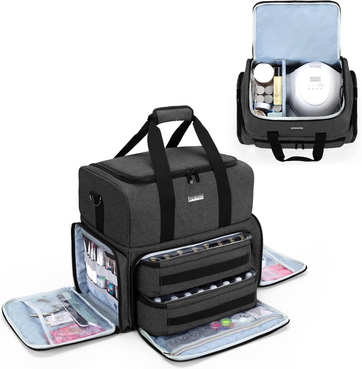 Goodivery ® Ruime Draagtas voor Nagellak en Nagelverzorging Met Verschillende Compartimenten