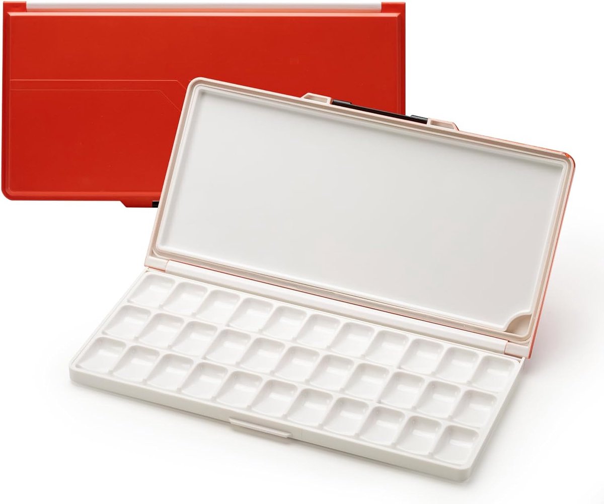 Goodivery ® Uitgebreide Kunstenaarsverf Palet met 33 Compartimenten en Deksel voor Diverse Verftechnieken