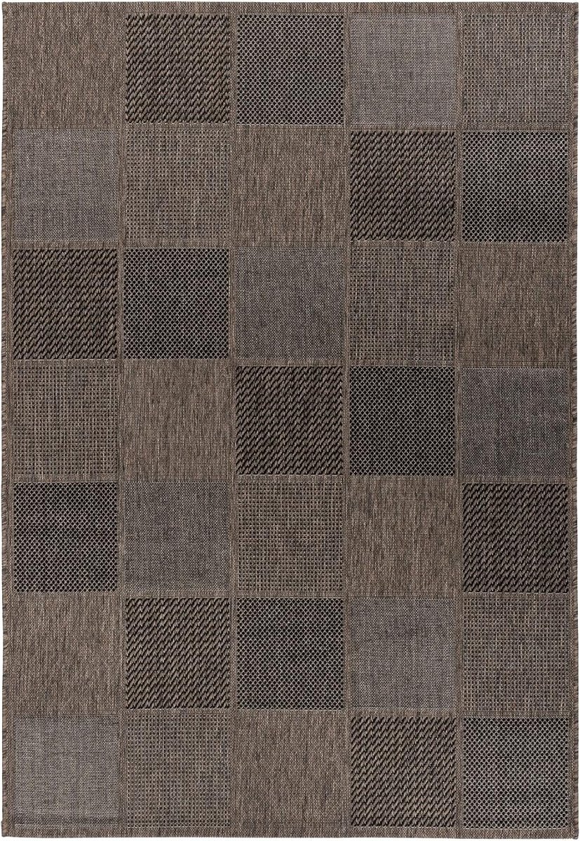 Goodivery ® Weerbestendig Buiten Vloerkleed voor Balkon en Terras in Modern Design - Grijs/Brons 200x290 cm