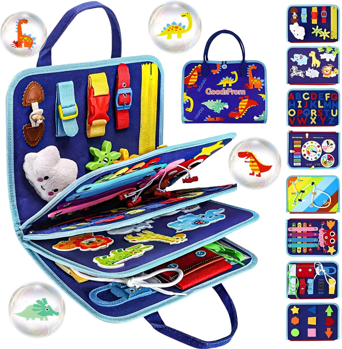 GoodsFrom® Busy Board - Montessori speelgoed - Activiteitenbord - Sensorisch speelgoed - Educatief speelgoed - Montessori activiteitenboek - Nederlands