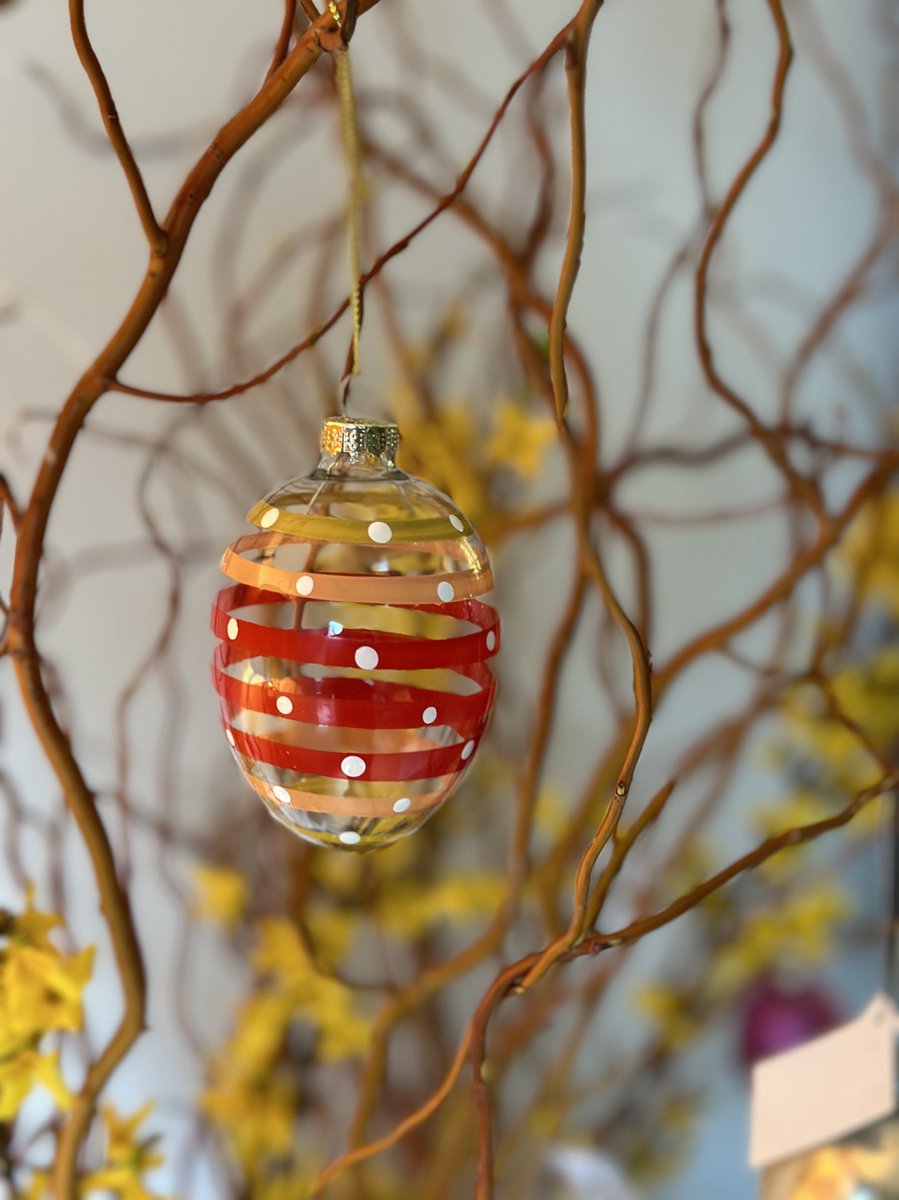 Goodwill - Paasdecoratie - Paasei - Glazen ei - Set van 3