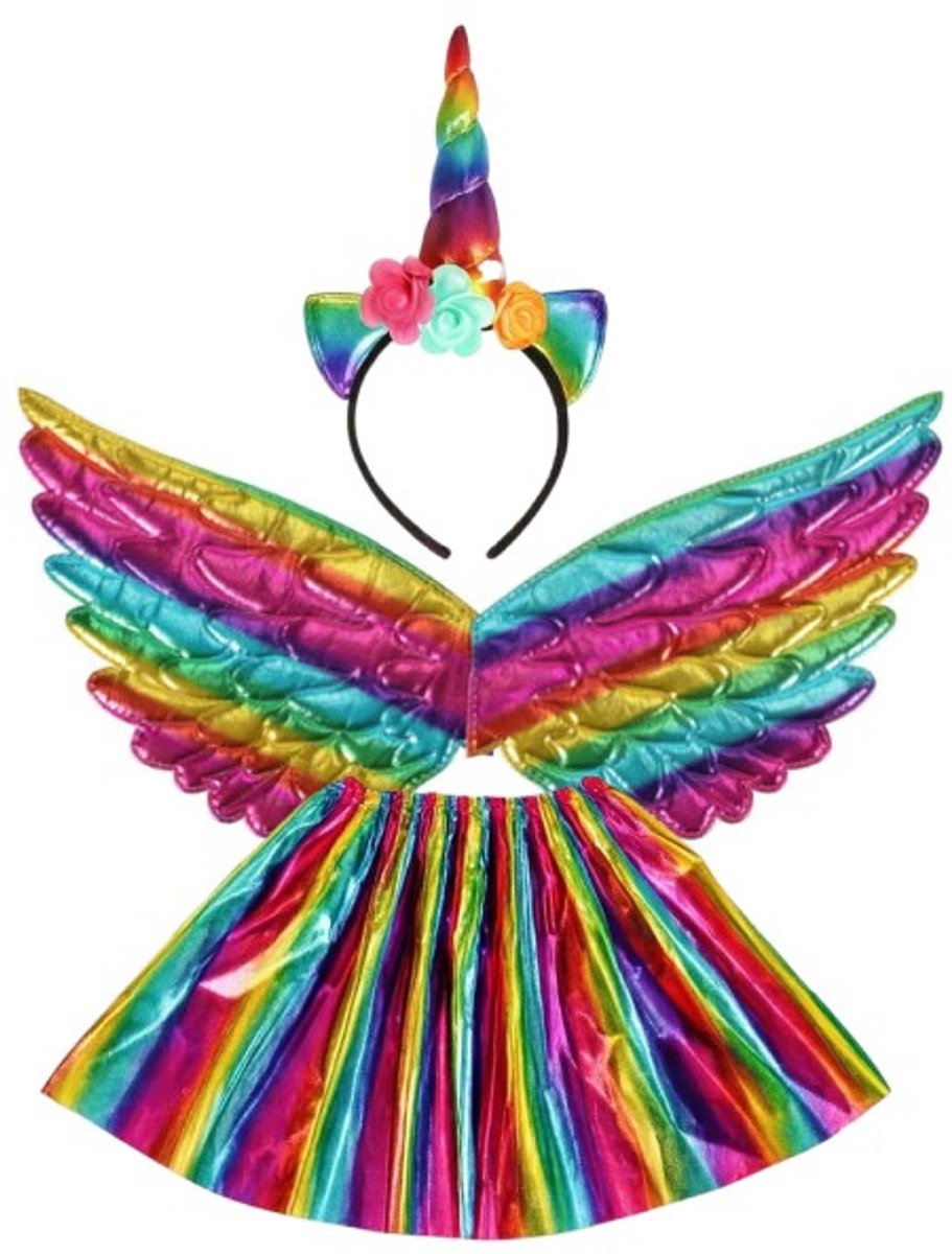 Goodz4All Carnavalskleding Kind Eenhoorn Kostuum Unicorn Speelgoed Regenboog Verkleedkleding 3-8 jaar