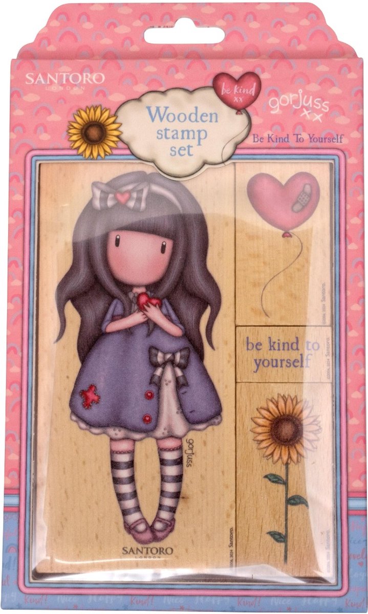 SAN Wooden Rubber Stamp Gorjuss – Be Kind To Yourself nr.577