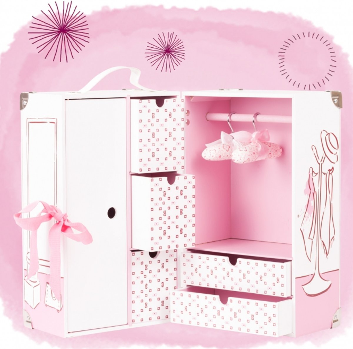 Götz poppen kledingkast 35x24cm