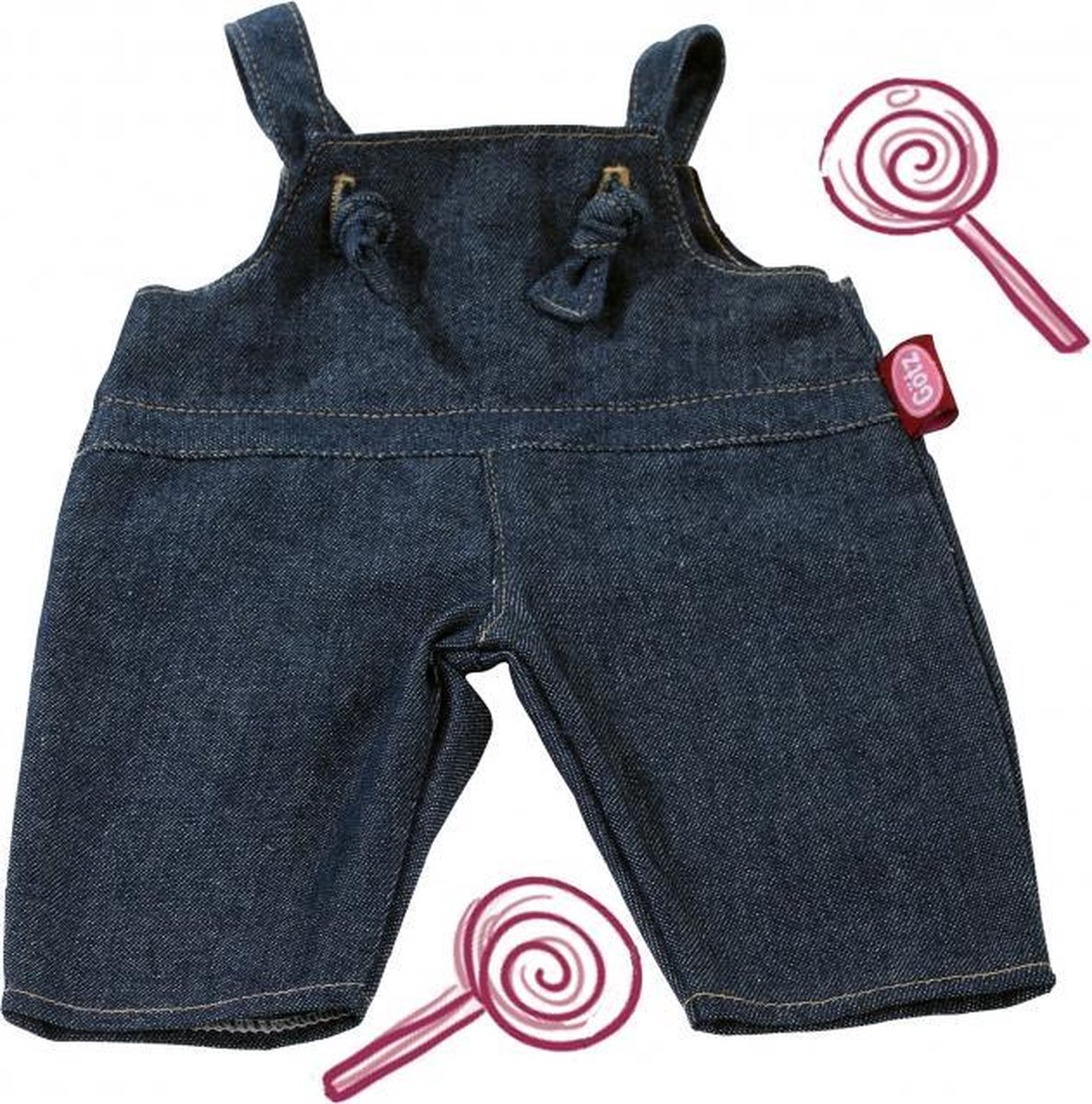 Götz poppenkleding denim tuinbroek voor pop uit de XM 36cm serie