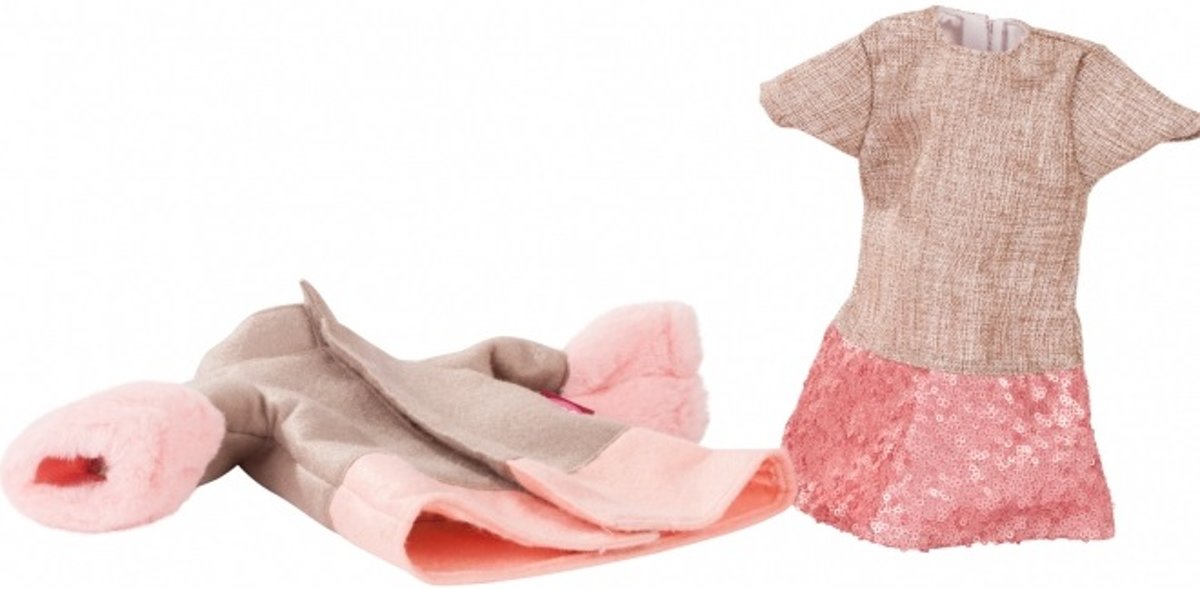 Götz poppenkleding stijlvolle combi jurk en jas voor poppen van 45-50cm