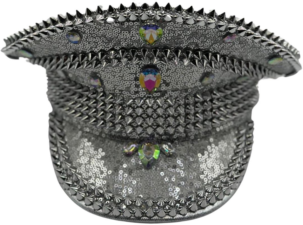 Luxe Kapiteinspet - Carnavals outfit - politiepet dames - pet zilver - militaire hoed - festival pet - sail pet - vrijgezellenfeest outfit