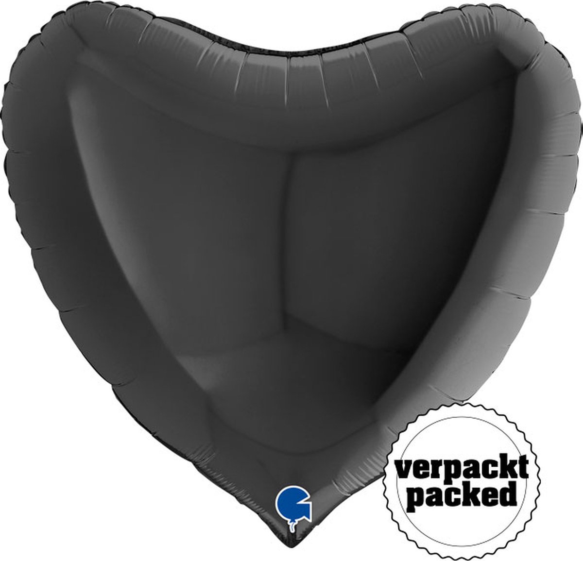 Grabo - Folieballon hartvorm Zwart - (90 cm)