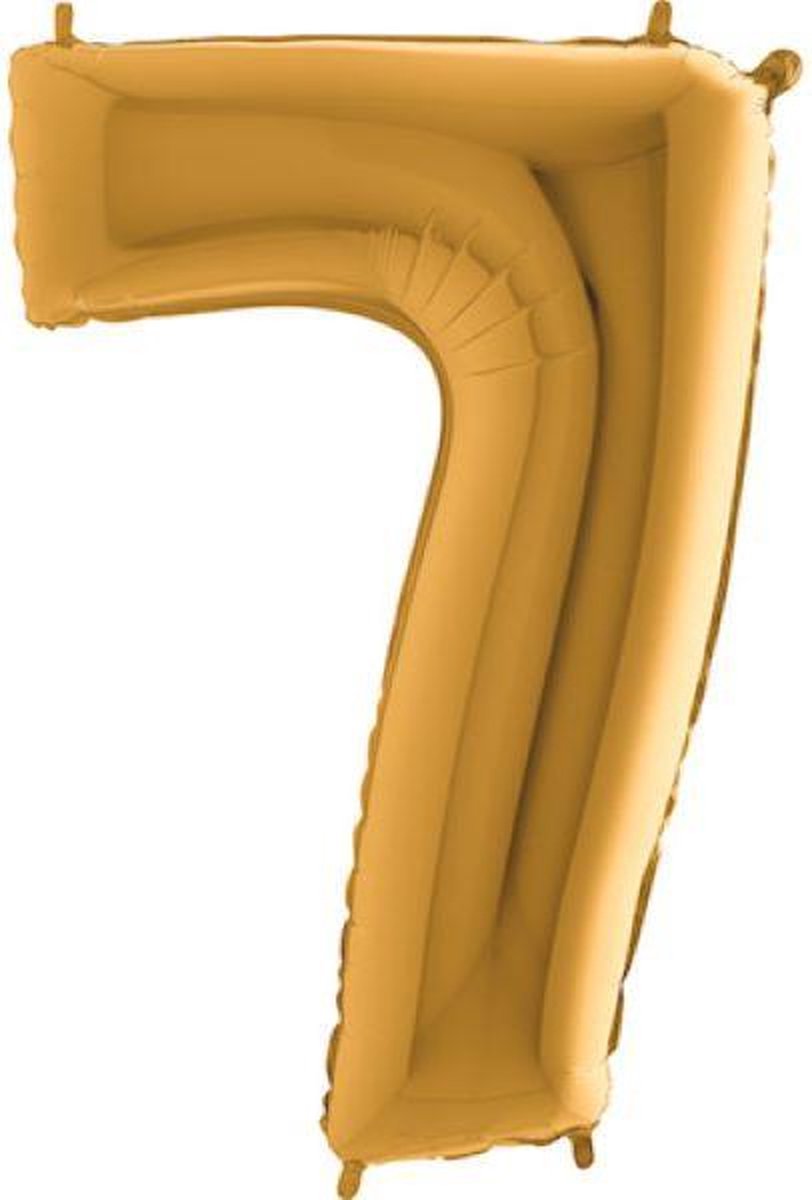 Grabo Balloons - Folieballon - cijfer 7 - goud - 66cm