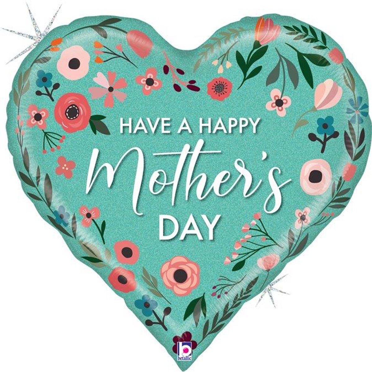 Folieballon - have a happy mothers day - hart - 76cm