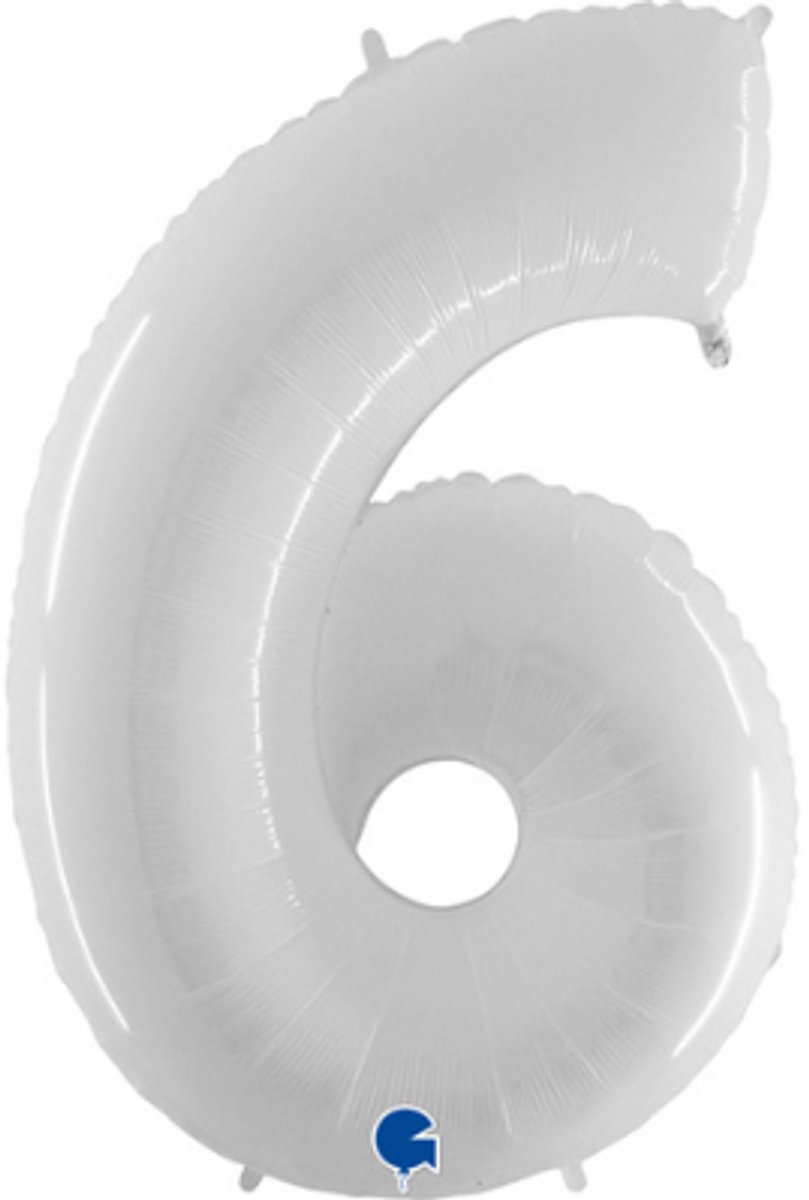 Folieballon 6 - wit- 100cm - Grabo
