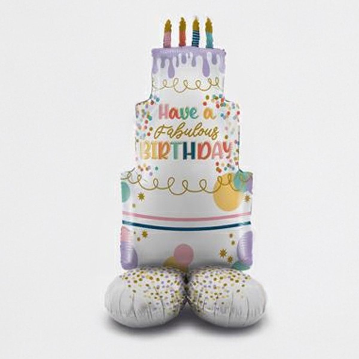 Folieballon: Standup Verjaardag Fancy Cake (122cm)