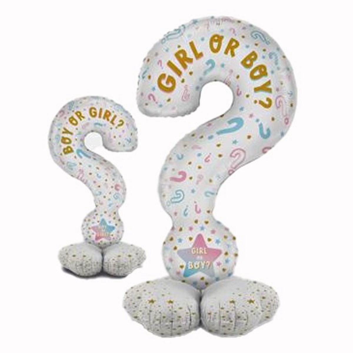 Folieballon: Standup Vraagteken - Gender Reveal (119cm)