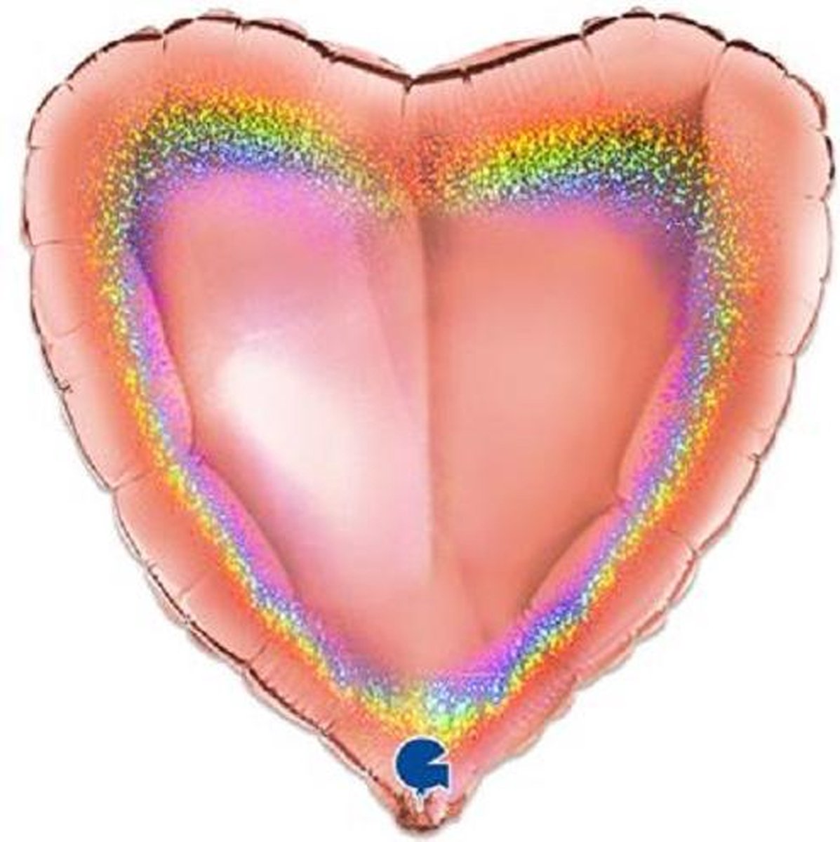 Folieballon hart glitter rosé goud (46cm)
