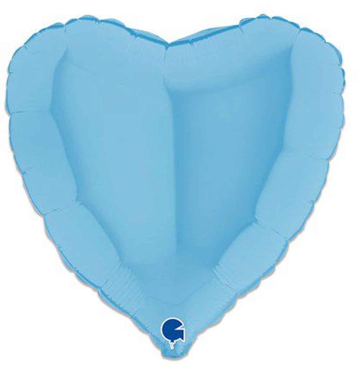 Folieballon hart mat blauw (46cm)
