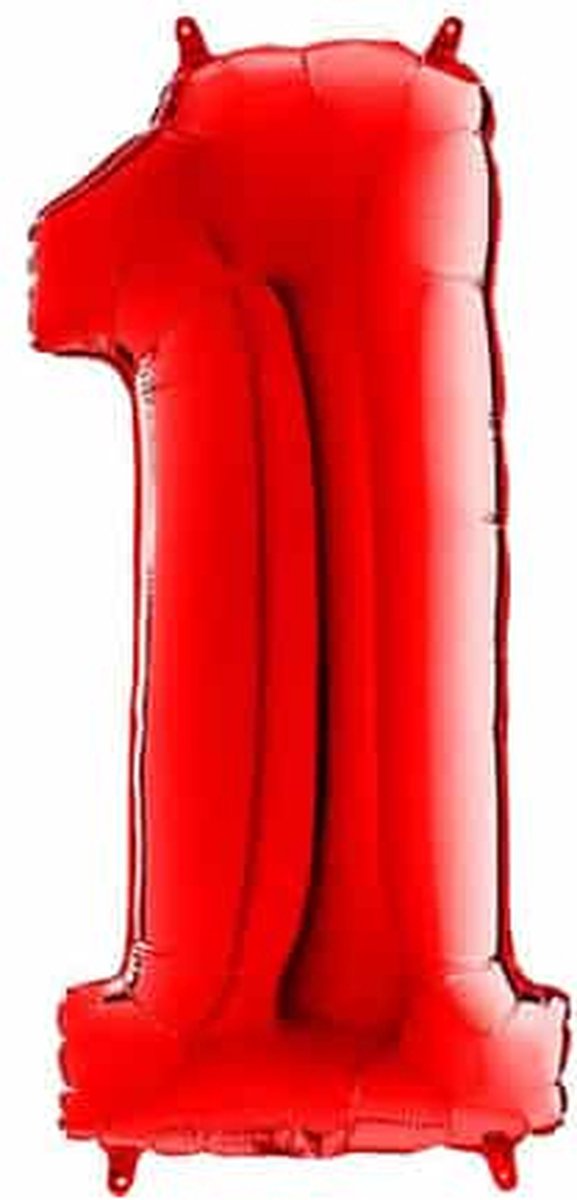 Grabo cijferballon nummer 1 - Rood