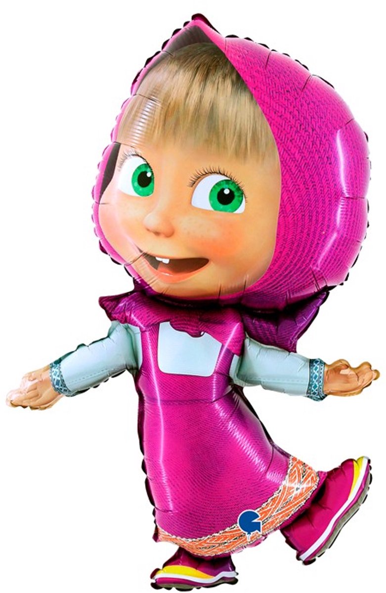 Masha folieballon xl – 104cm (FLAT) – 1 stuk - bulk (officiel van Masha en de Beer)