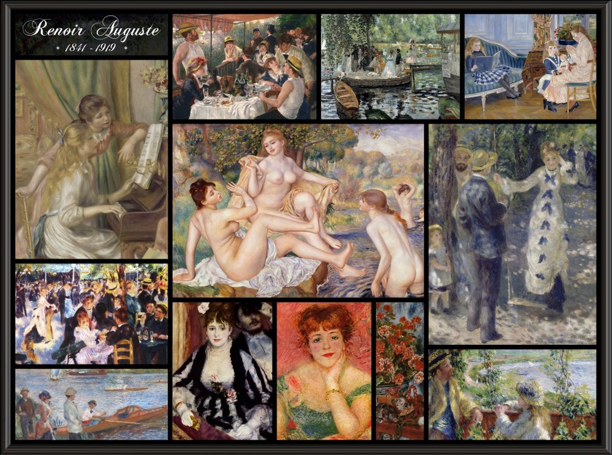 Grafika puzzel Auguste Renoir - Collage - 2000 stukjes kunst puzzel.
