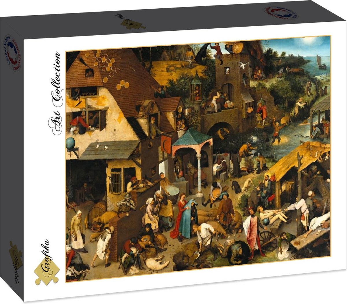 Grafika puzzel Brueghel Pieter legpuzzel The Dutch Proverbs 2000 stukjes.