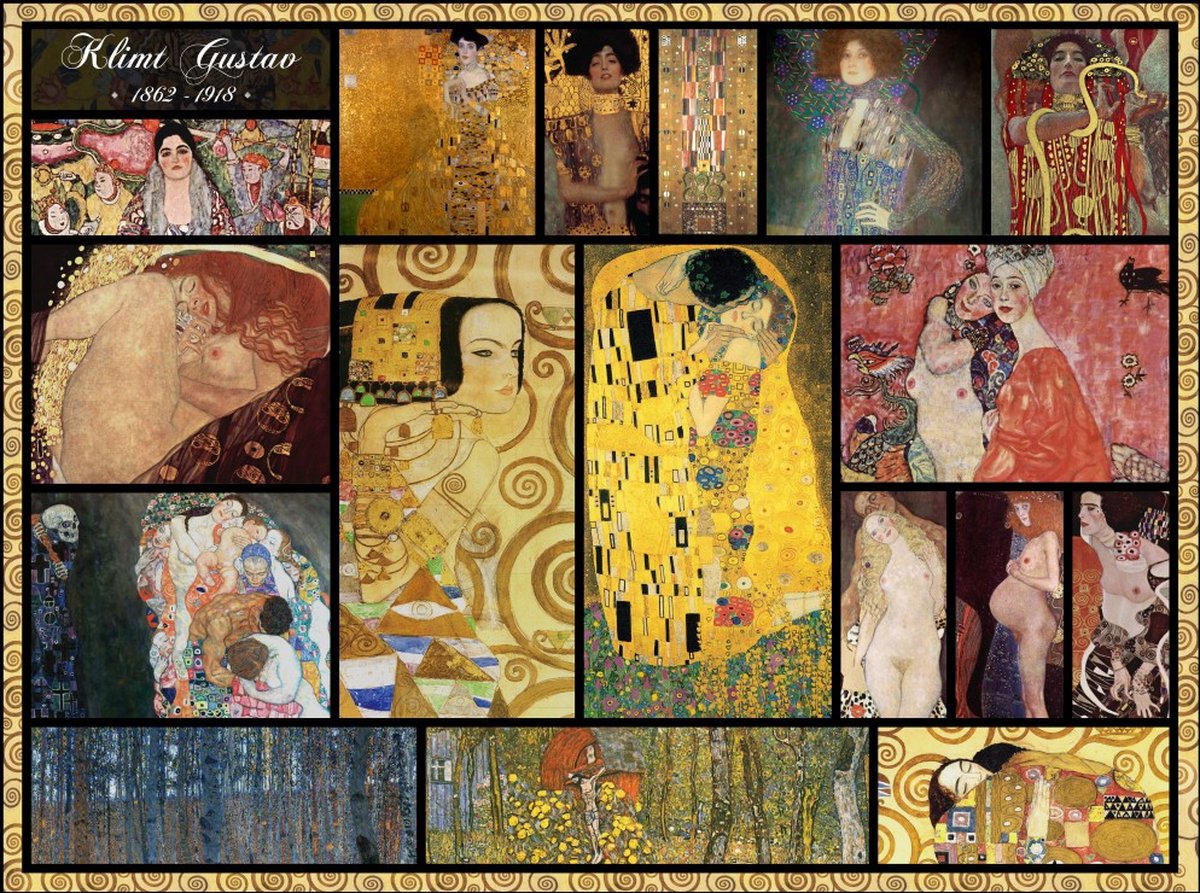 Grafika puzzel Collage - Gustav Klimt - 2000 stukjes.