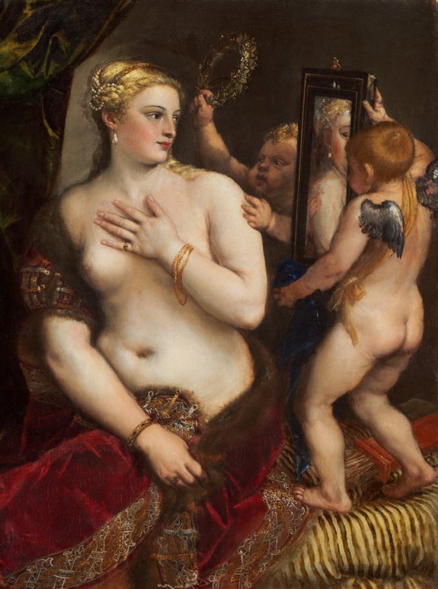 Grafika puzzel Titien Vénus au Miroir - 2000 stukjes kunst puzzel.