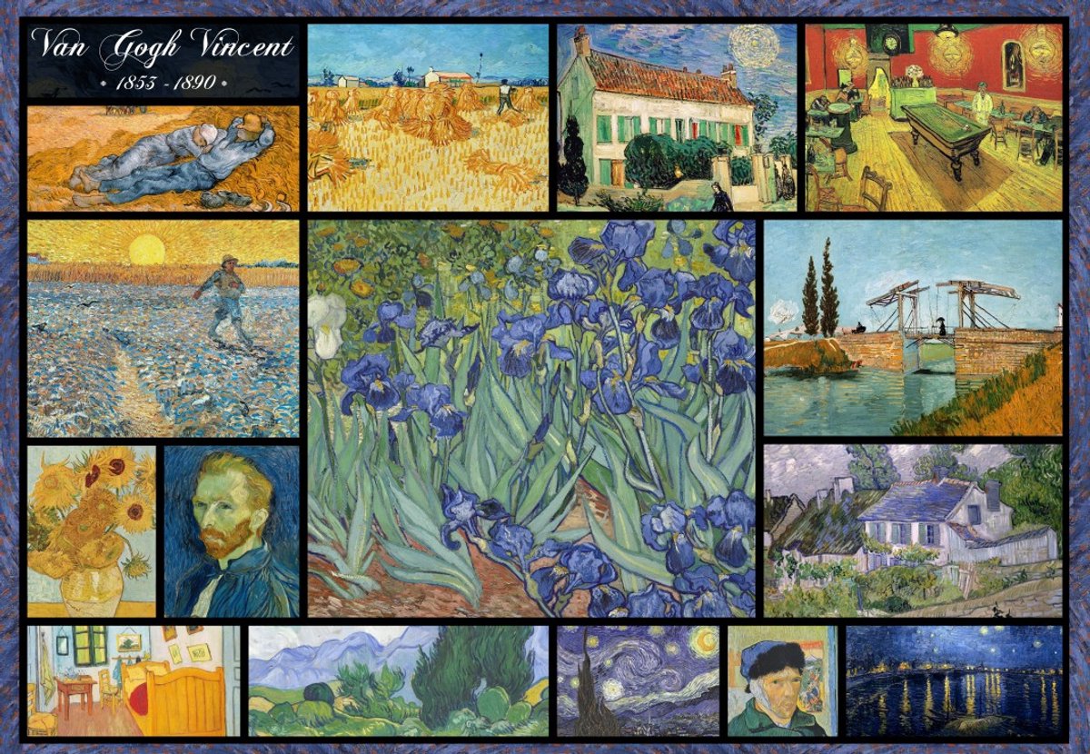 Grafika puzzel Vincent Van Gogh collage - 1000 stukjes legpuzzel.