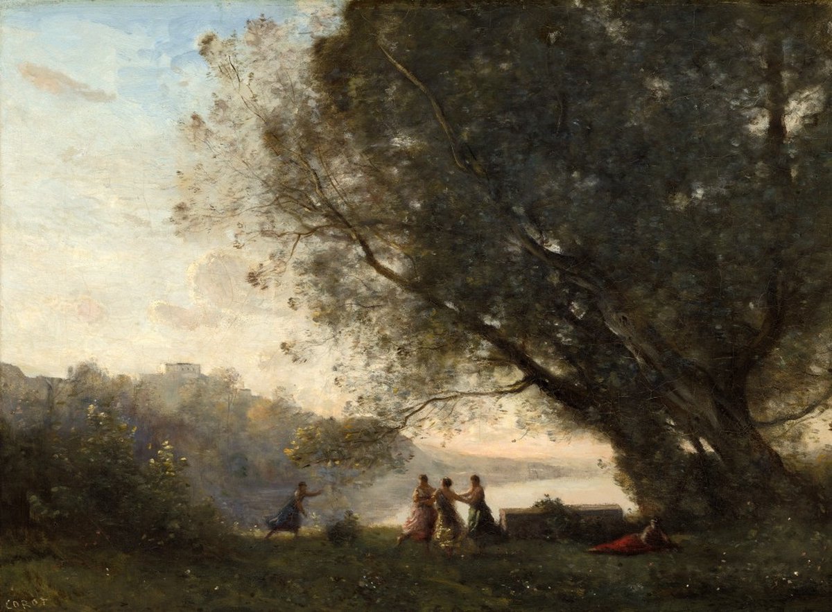 Jean-Baptiste-Camille Corot: Dance under the Trees at the Edge of the Lake - Puzzel 2000 stukjes