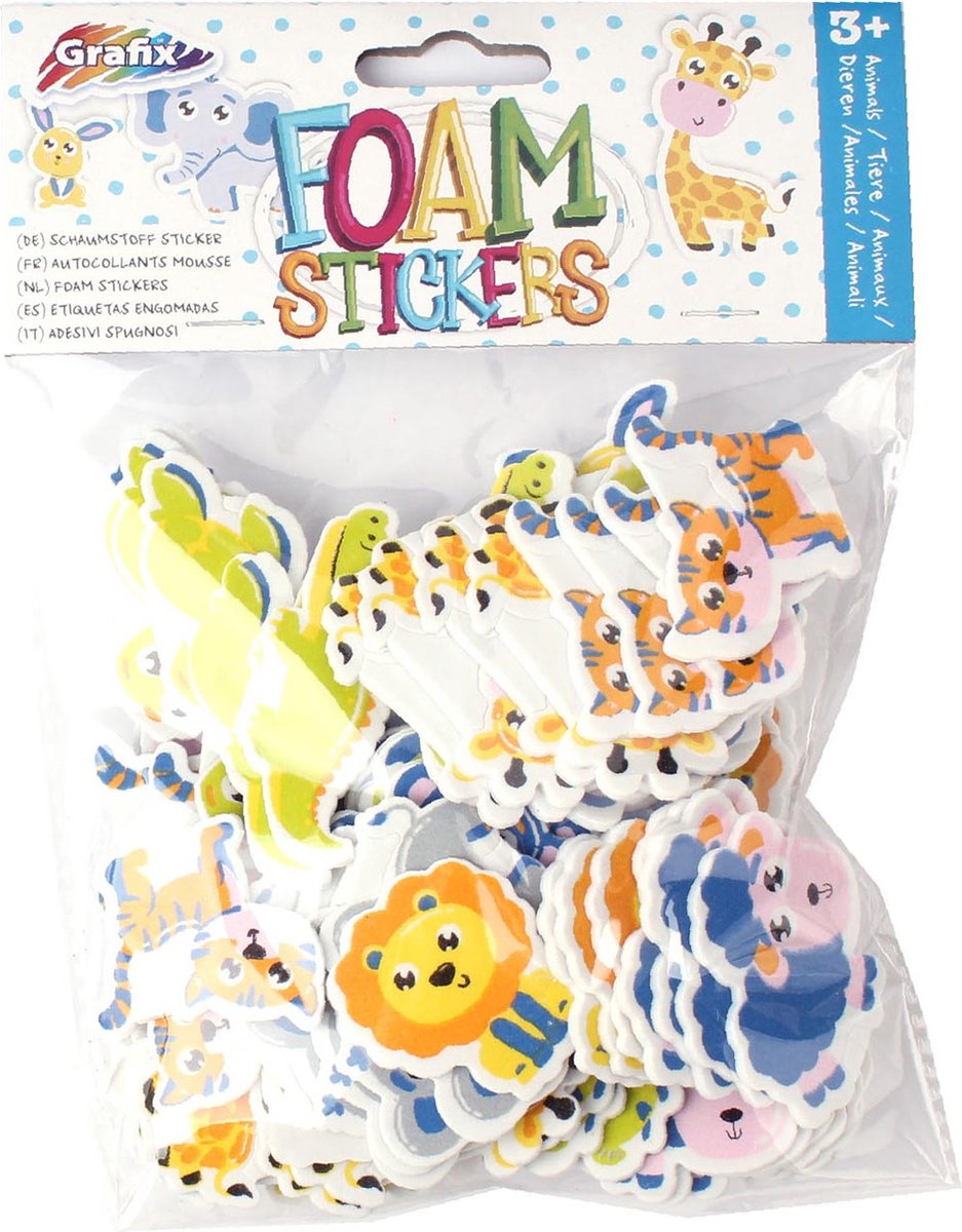 Foam dieren stickers - 20 st / knutselen