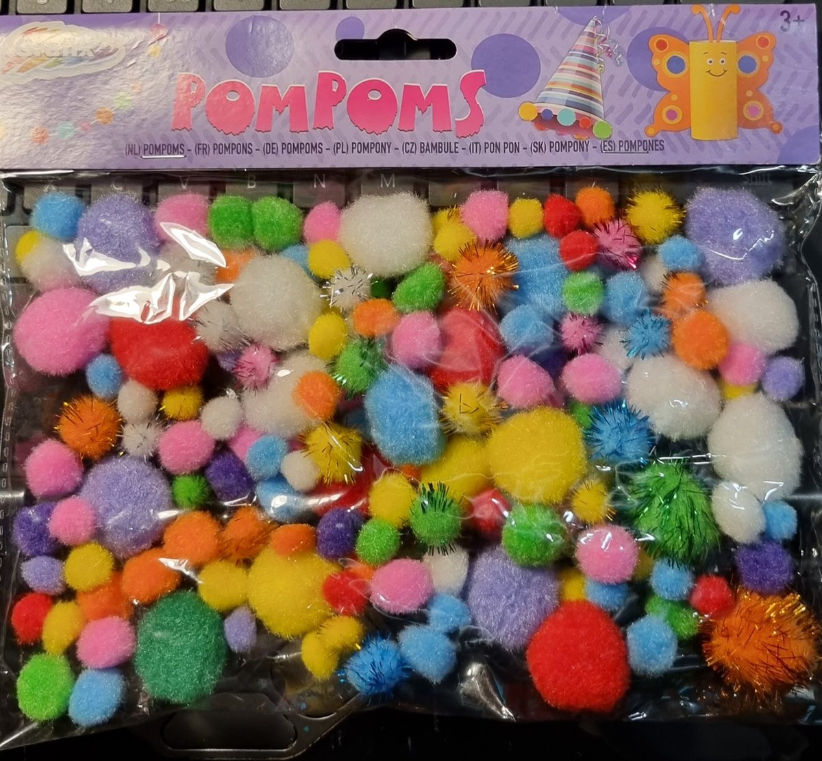 Pompoens - Zak met 20 grote pompons en 100 kleine Pompoenen