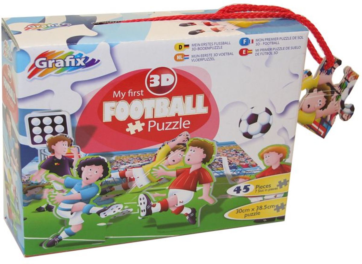 3D puzzels - Kinderen - Thema Voetbal - 45 puzzelstukjes - Afmeting: 29 X 39 CM