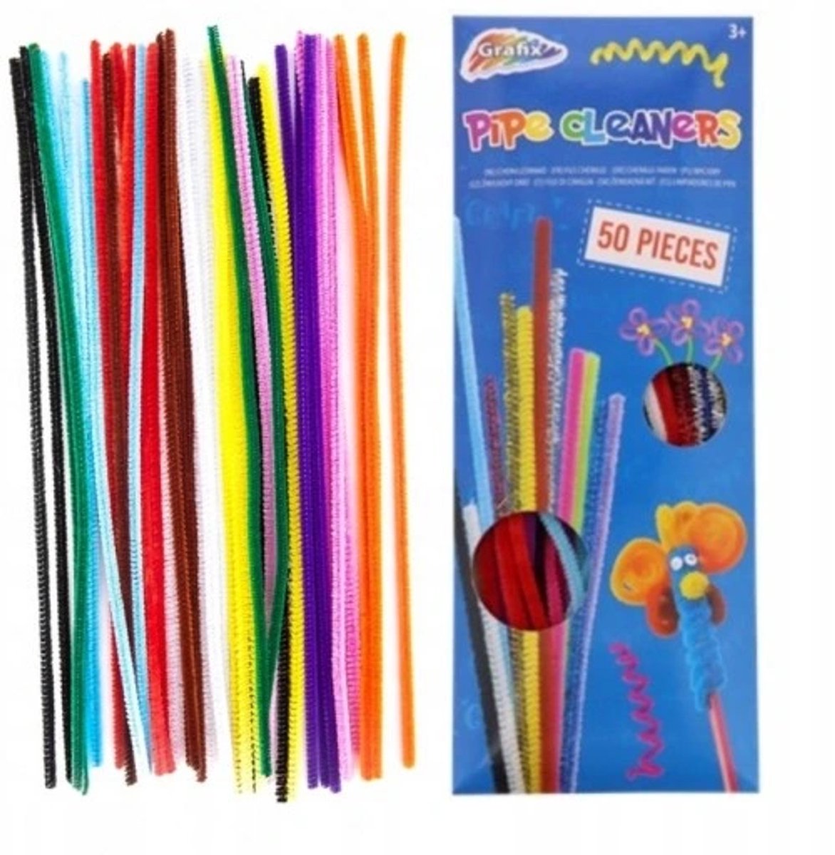 Chenilledraad diverse kleuren - Pijpenragers - 30 cm - 50x stuks - hobby knutselen draad materialen