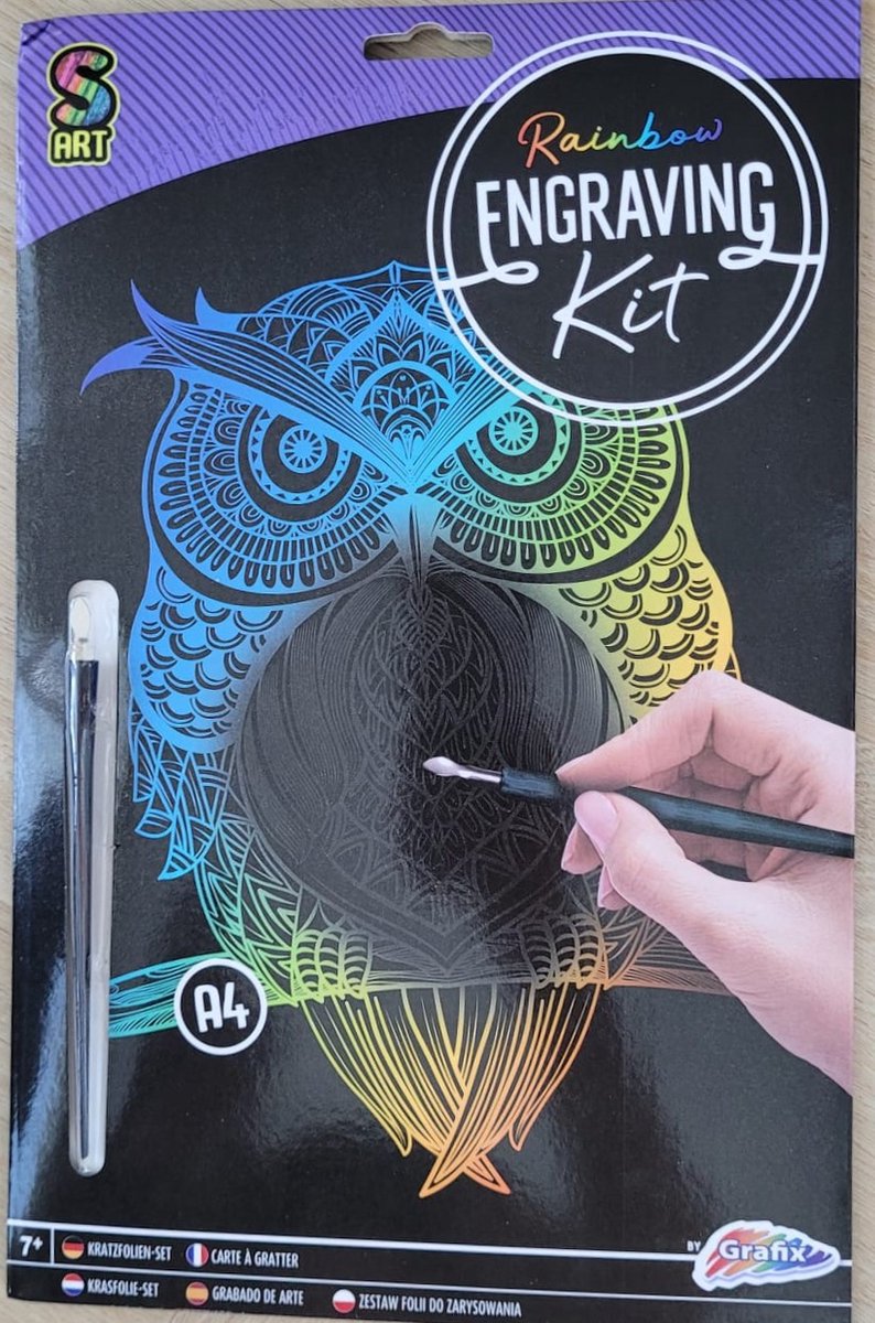GRAFIX - KRASFOLIE SET - KRAS KUNST - RAINBOW - ENGRAVING KIT