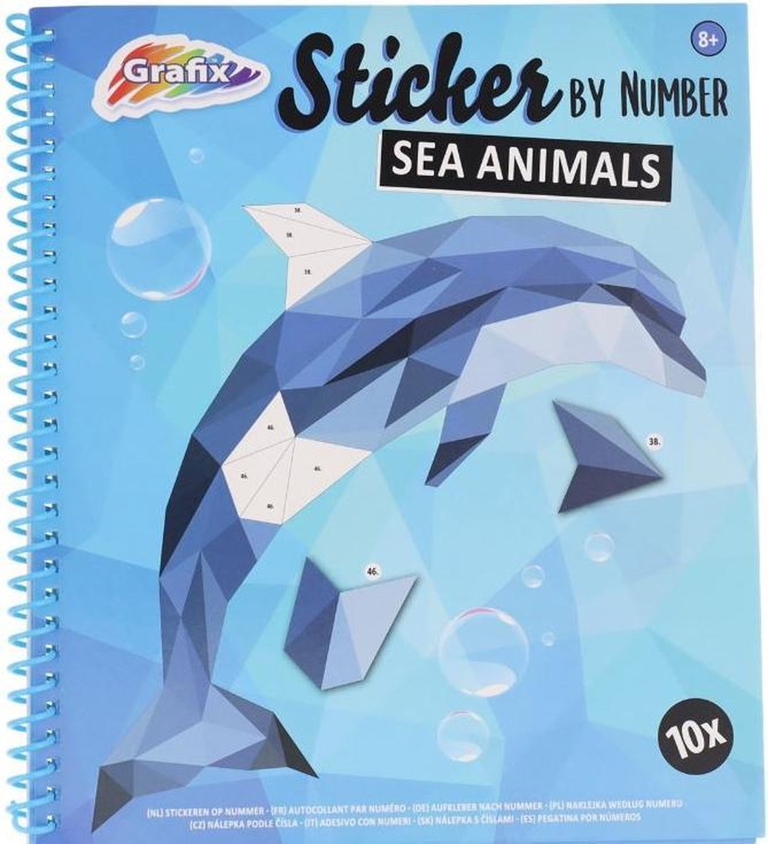 Grafix - Stickeren op nummer - Zeedieren - Sticker kinderen - Stickers - Stickerboek - Knutselen meisjes