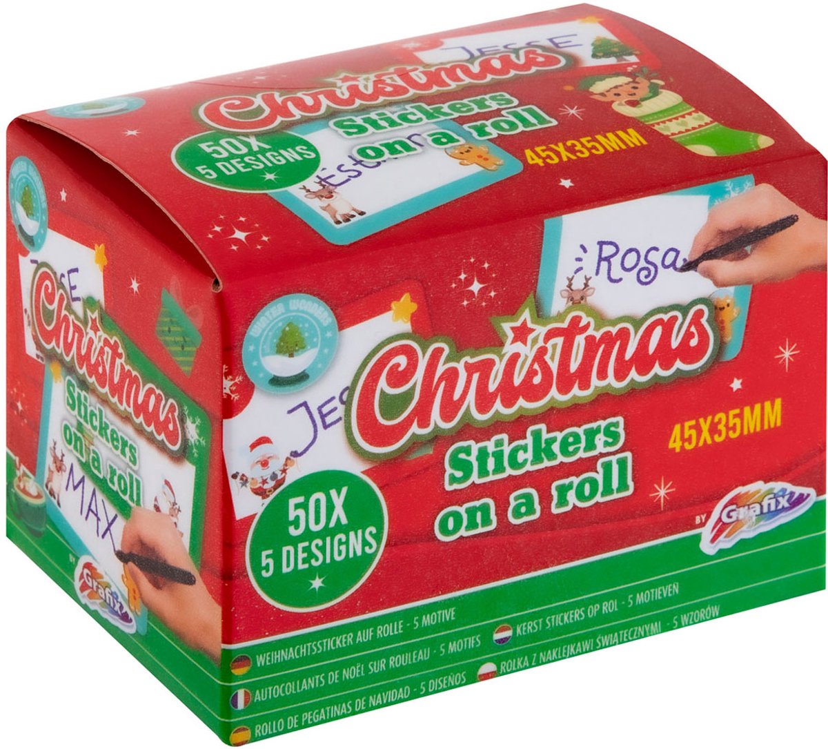   Kerststickers 50 stuks op rol