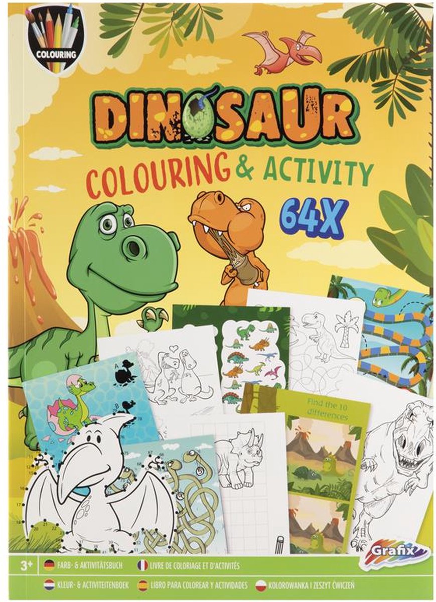 Grafix Kleur & Activiteitenboek A4 Dino